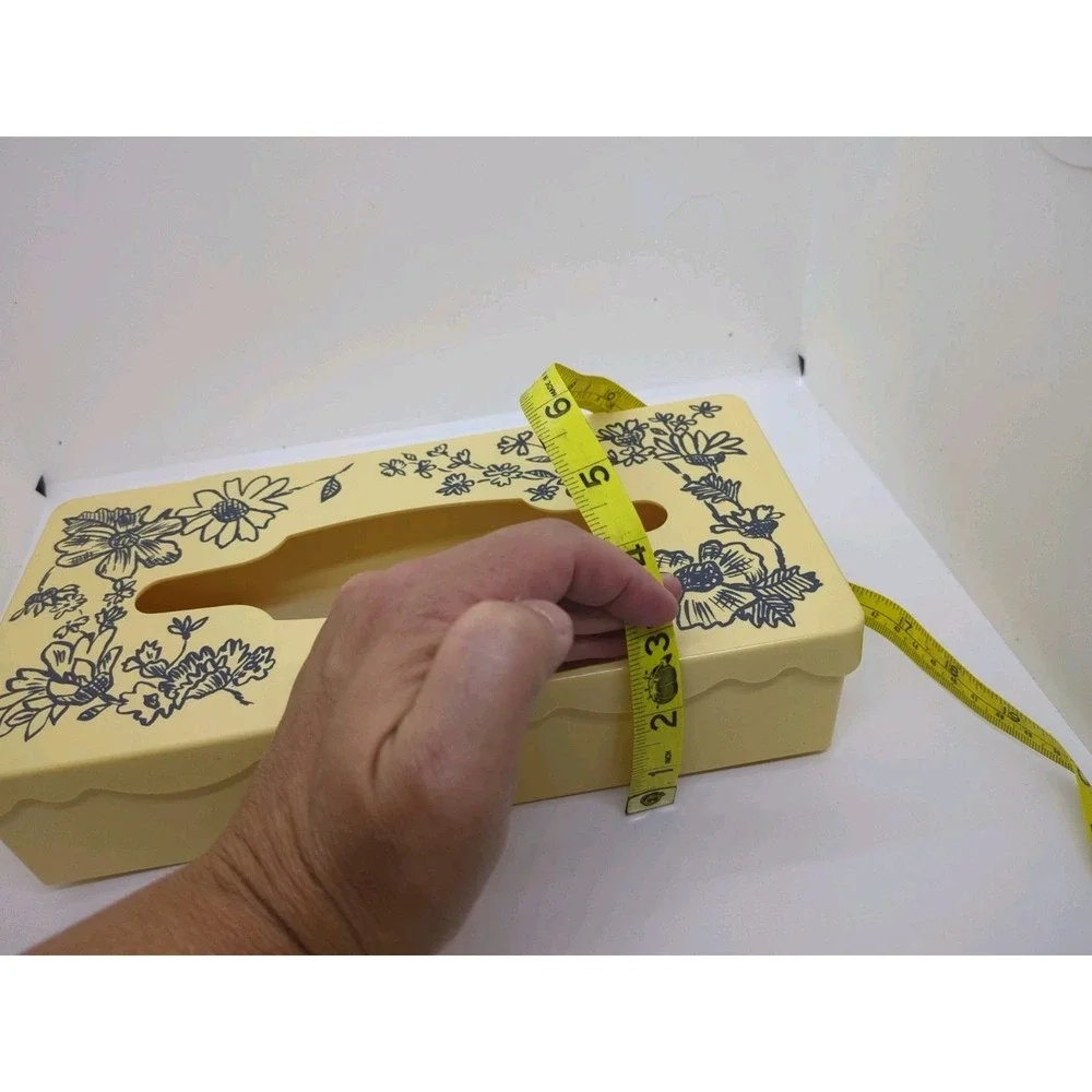 Vintage Hygiene 1960s? Blue Floral Tissue Box
